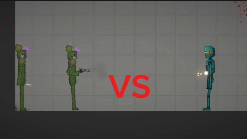 2 кактуса VS 1 робота 😎 Melon Sandbox