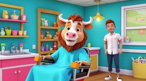 Корова-парикмахер укладывает Львиную гриву, Забавная приключенческая стрижка | Анимация мультик