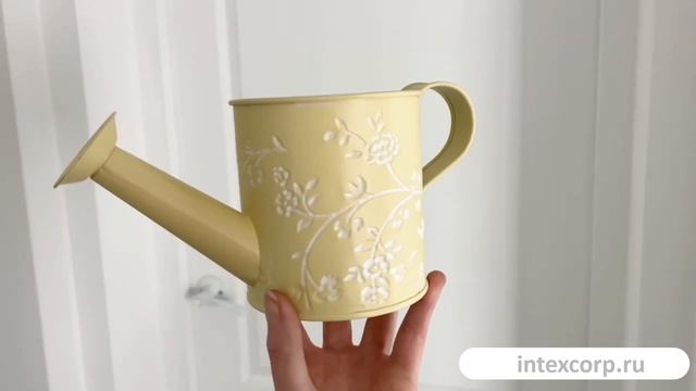 Декоративное кашпо-лейка ЛЕТНЯЯ АКВАРЕЛЬ, желтое, металлическое, 22х10 см, 802314-1