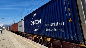 Электровоз 363-001 с контейнерным поездом