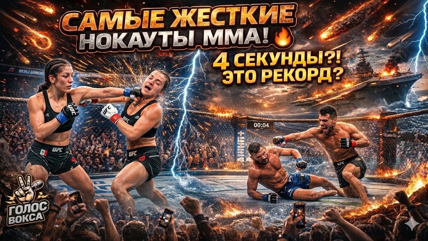 ОПРАВДАННАЯ ЖЕСТОКОСТЬ⚡️ Самые быстрые и страшные БОКСЕРСКИЕ нокауты ММА 2026 года, часть 4!
