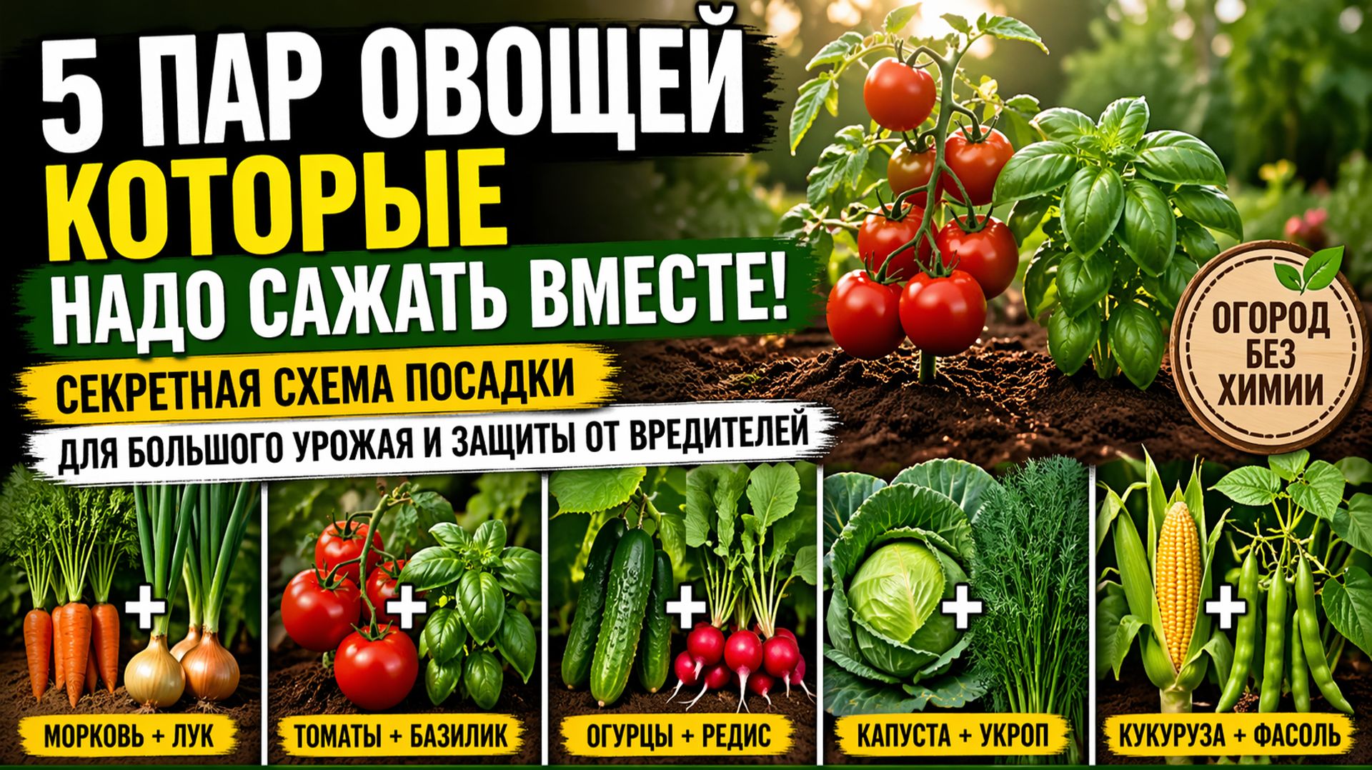 5 Пар овощей которые надо сажать вместе! Секретная схема посадки для большого урожая и защиты
