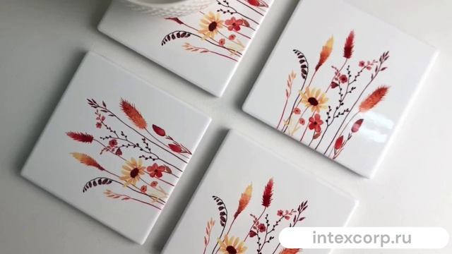 Набор подставок под кружки ФИОРИ РОССИ, керамика, 10 см, 4 шт., 2027328-1