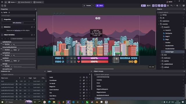Первый босс в игре  #gamedevblog #gdevelop #gamedesign