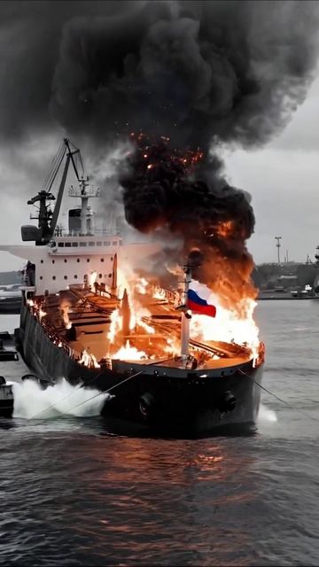 Горящий корабль: конец надежд #катастрофа #пожар #трагедия