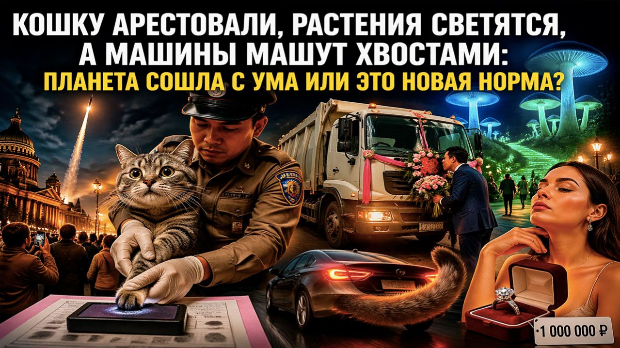 Космическая медуза над Питером, кошачий арест в Таиланде и светящиеся деревья: что творится в мире?