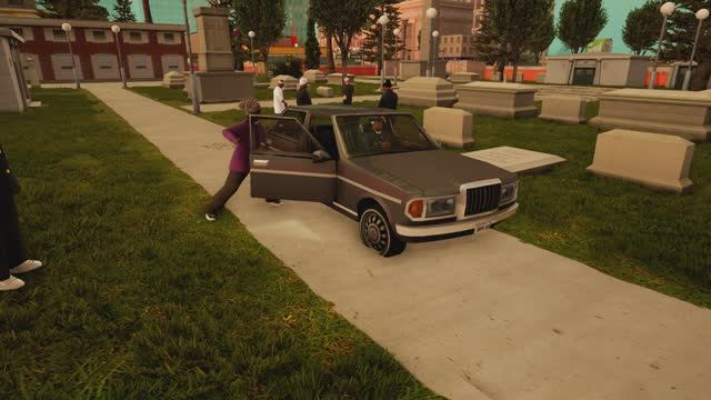 GTA San Andreas Definitive Edition. Перестрелка на кладбище.