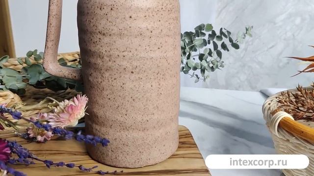 Керамическая ваза кувшин АНТИК, коричневая, 24 см, 802502