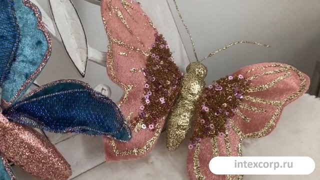 Бабочка АДЕЛЬ на клипсе, тёмно-бирюзовая, текстиль, бархат, 16 см, 11955496-04