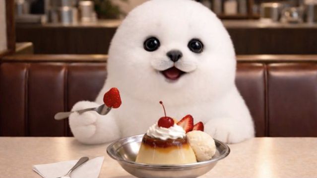 МУКБАНГ /МИЛЫЙ ТЮЛЕНЬ АРАЛЕ ЕСТ ДОМАШНИЙ ПУДИНГ И ФРУКТЫ /АСМР