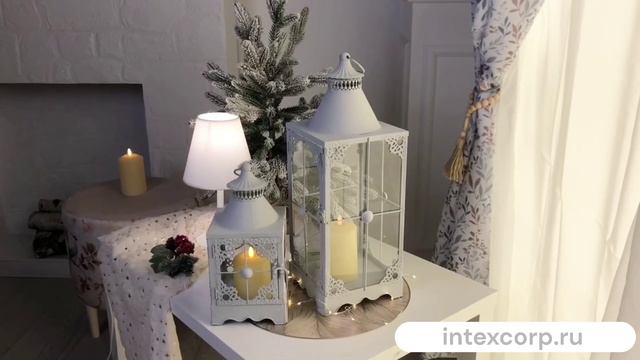 Набор подсвечников-фонарей ПАЙСЛИ, металл, стекло, светло-серый, 30 и 54 см, 2 шт., 601997-97