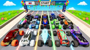 МУЛЬТИКИ ПРО МАШИНКИ 4К Эпические прыжки и столкновения на скоростном монстр-траке Beamng Drive #132