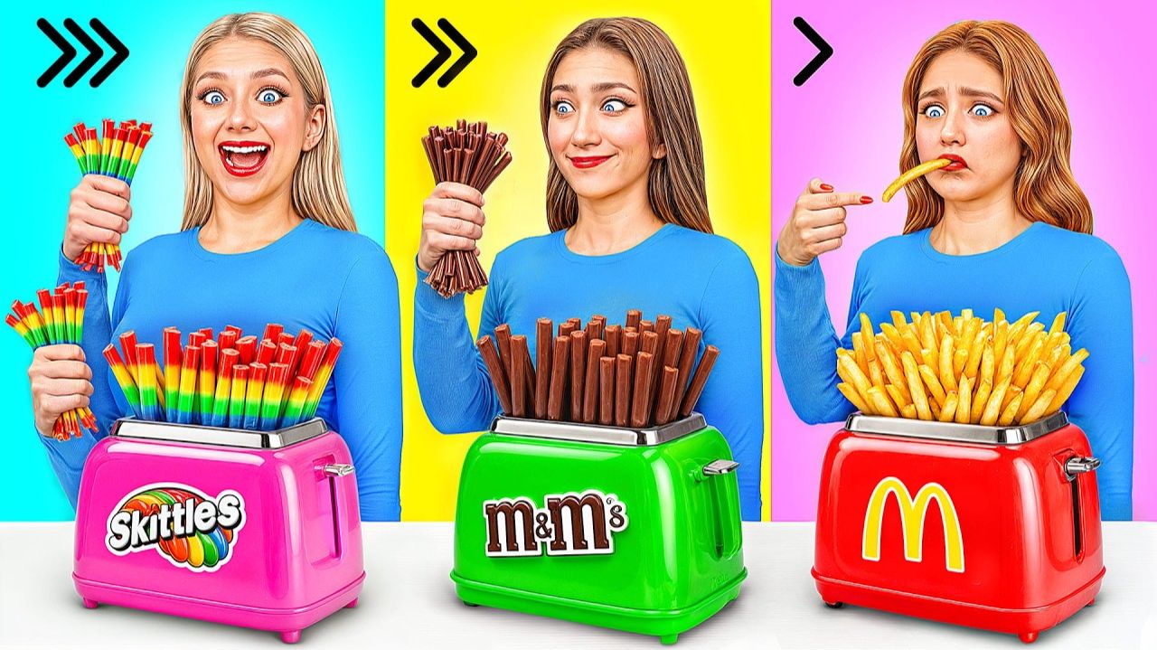 Быстрая Средняя или Медленная Скорость Еды Челлендж # Смешные Челленджи с Едой от Candy DO