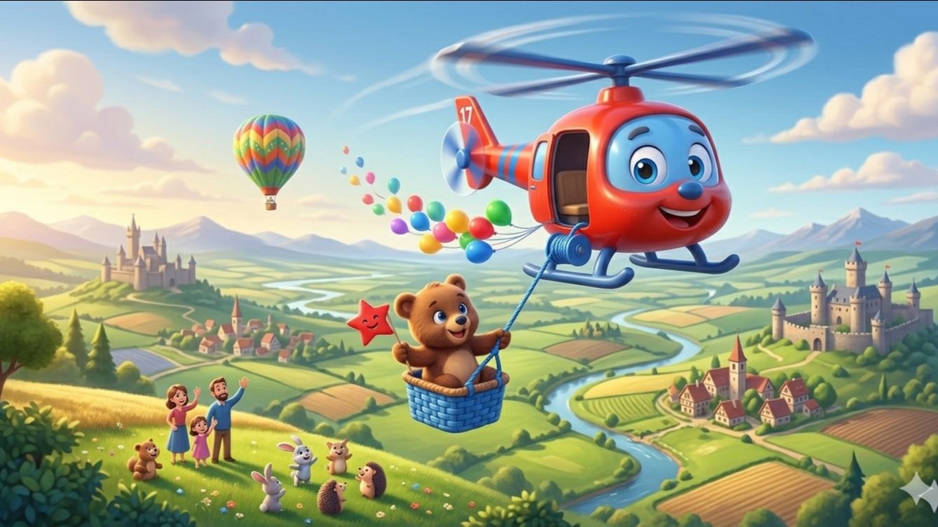 Песенка про вертолет! Мультик про вертолет! Спасение медвежонка отважным Винтиком!