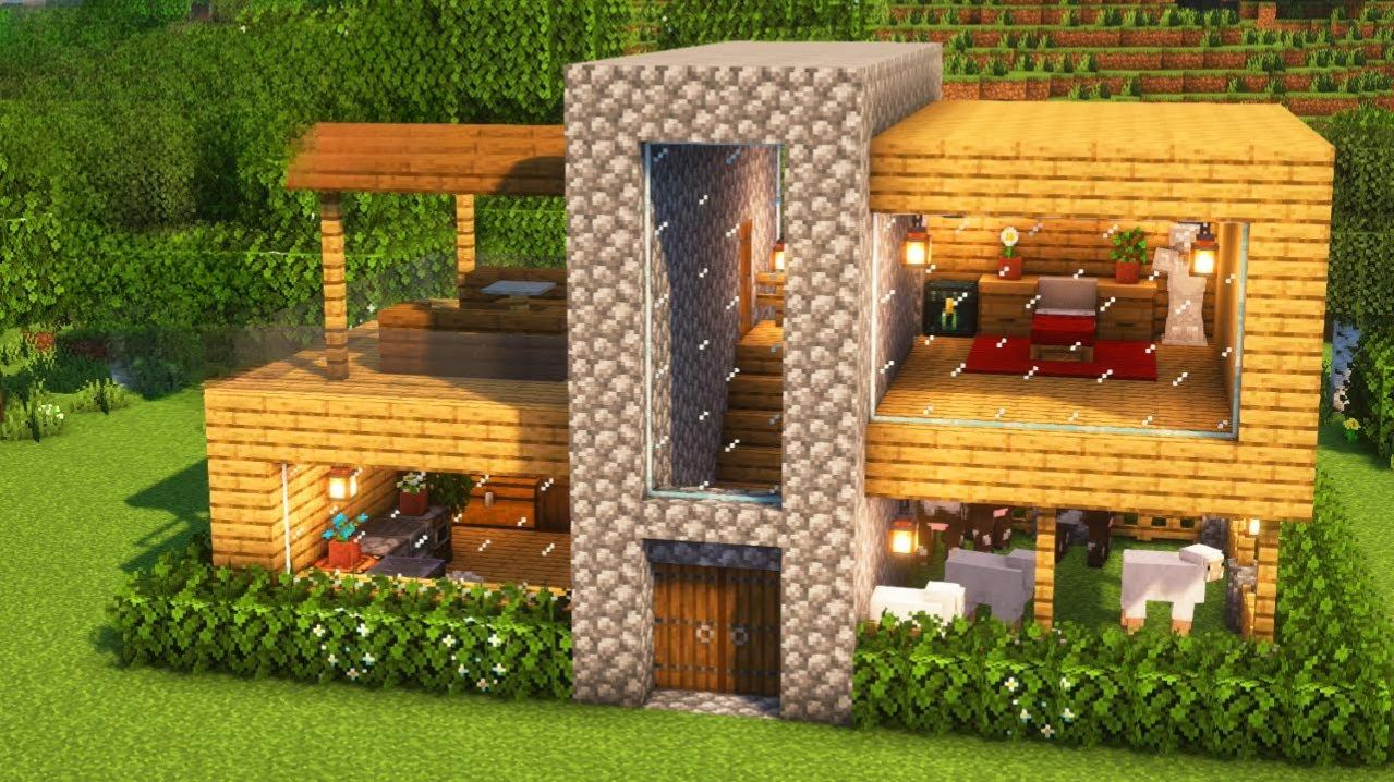 МАЙНКРАФТ Как построить современный дом для начинающих - Майнкрафт гайд туториал новые видео