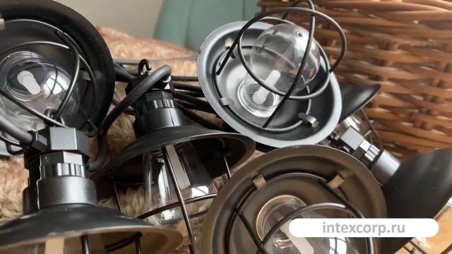 Гирлянда из лампочек ДАЧНОЕ РЕТРО, 10 тёплых белых LED-огней, 4.5+5 м, коннектор, IP44  490092