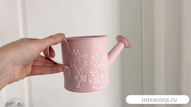 Декоративное кашпо-лейка ЛЕТНЯЯ АКВАРЕЛЬ, розовое, металлическое, 22х10 см, 802314-2