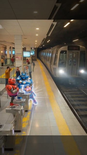 Роботы и астронавт в метро! | Мультизор — мультики для детей