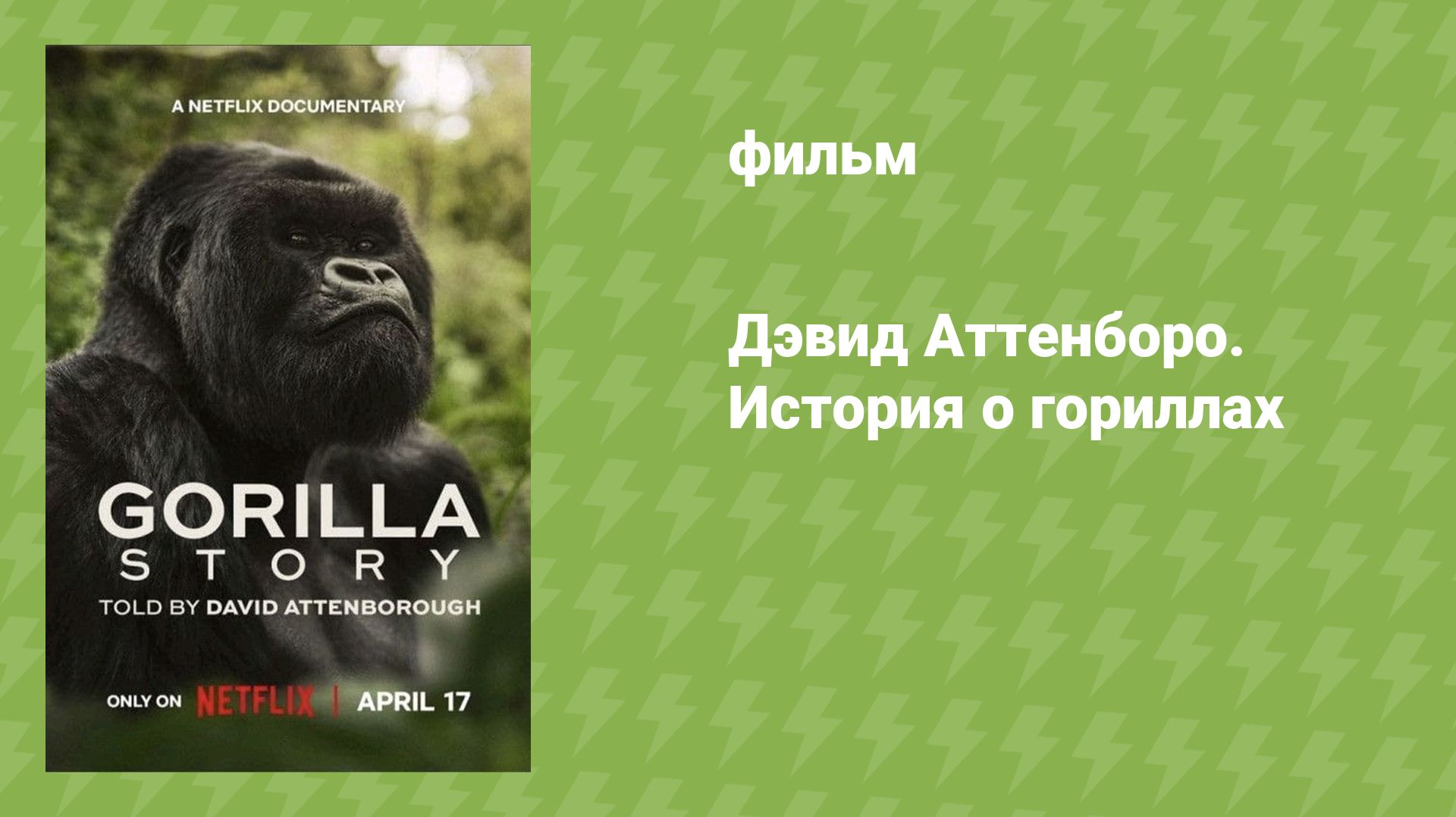 Дэвид Аттенборо. История о гориллах (документальный фильм, 2026)