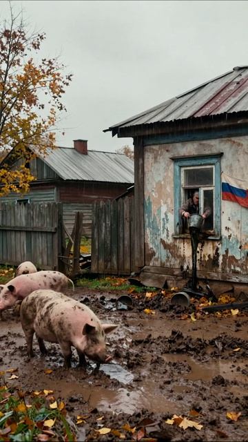 Жизнь на ферме: Свиньи и дождь #сельскаяжизнь #ферма #свиньи