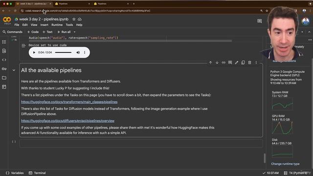 70. Day 2 - Hugging Face Pipelines - Image, Audio And Diffusion Models In Colab