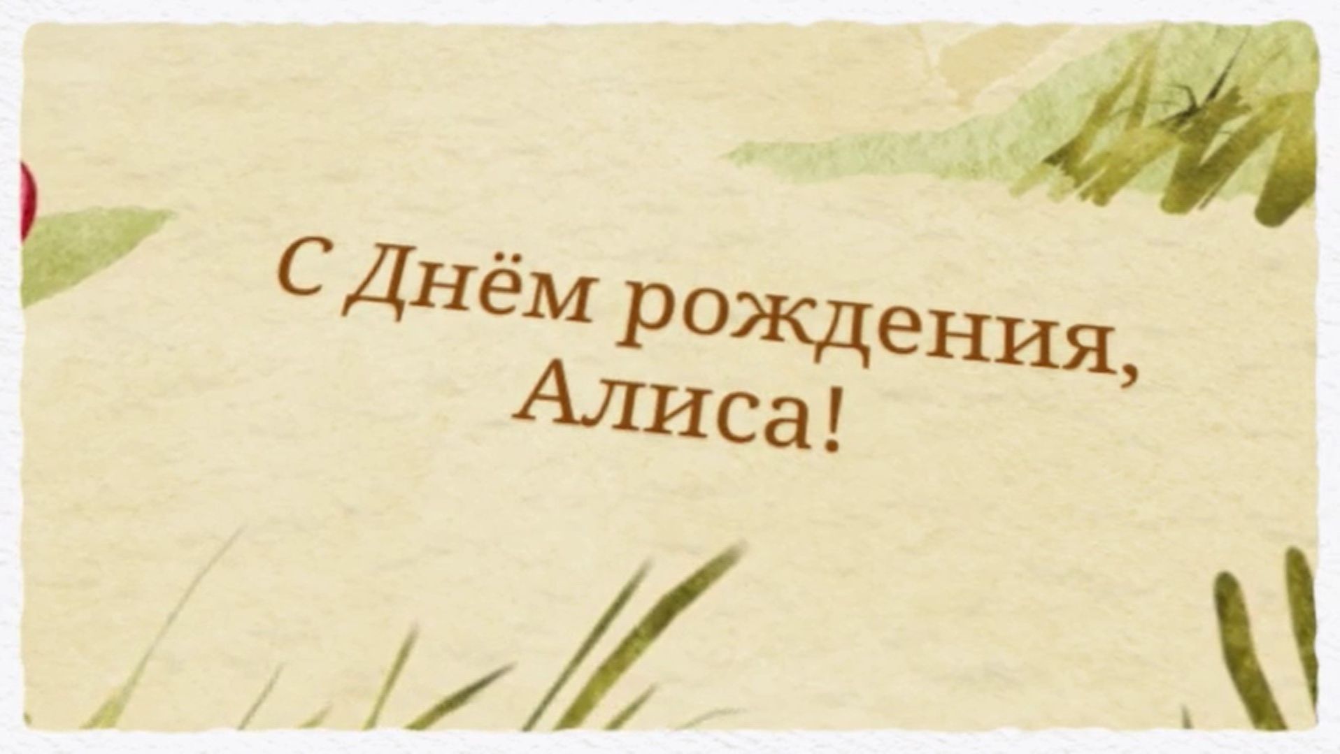 С Днём Рождения, Алиса! (Лето)