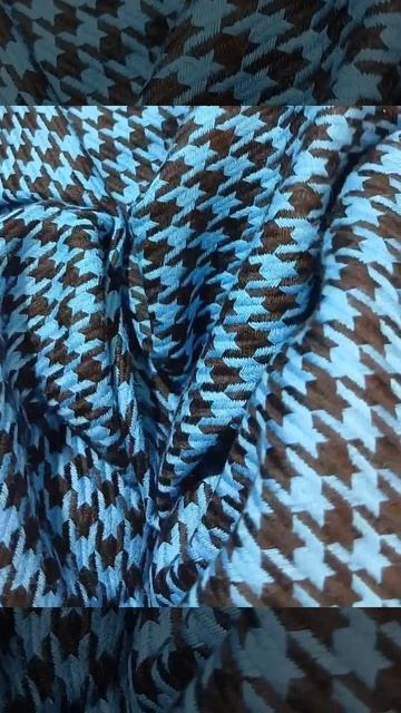 Хлопковый твид в ярко-голубом и чёрном PIED-DE-POULE от ALEXANDRE VAUTHIER ФРАНЦИЯ