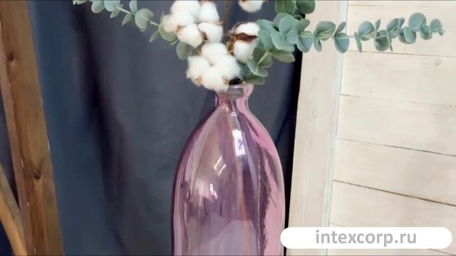 Ваза-бутыль МОДЖЕНС, стекло, розовая, 35 см, 869704