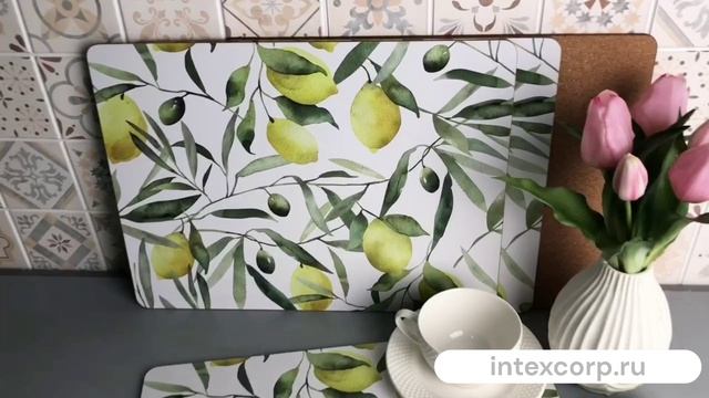 Набор плейсматов ДЕНЬ НА КАПРИ, пробковый дуб, МДФ, 40х30 см, 4 шт., 2034335-2