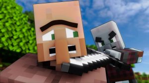 Эпицентр ужаса: житель в лапах врага Майнкрафт