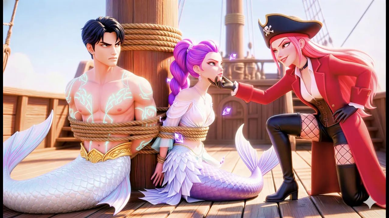 Атака Пирата Эбби! 🏴☠️ Джину вовремя защищает Русалочку Руми ｜ KPOP Охотники на демонов