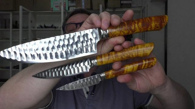 _ЯНТАРНЫЙ_ набор кухонных ножей, сталь COR-X