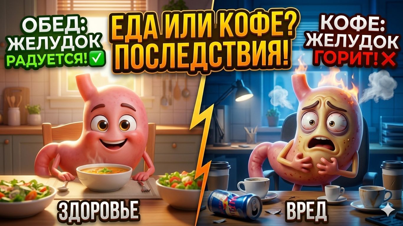 Обед или Кофе? Что выберет твой желудок? 🍲☕