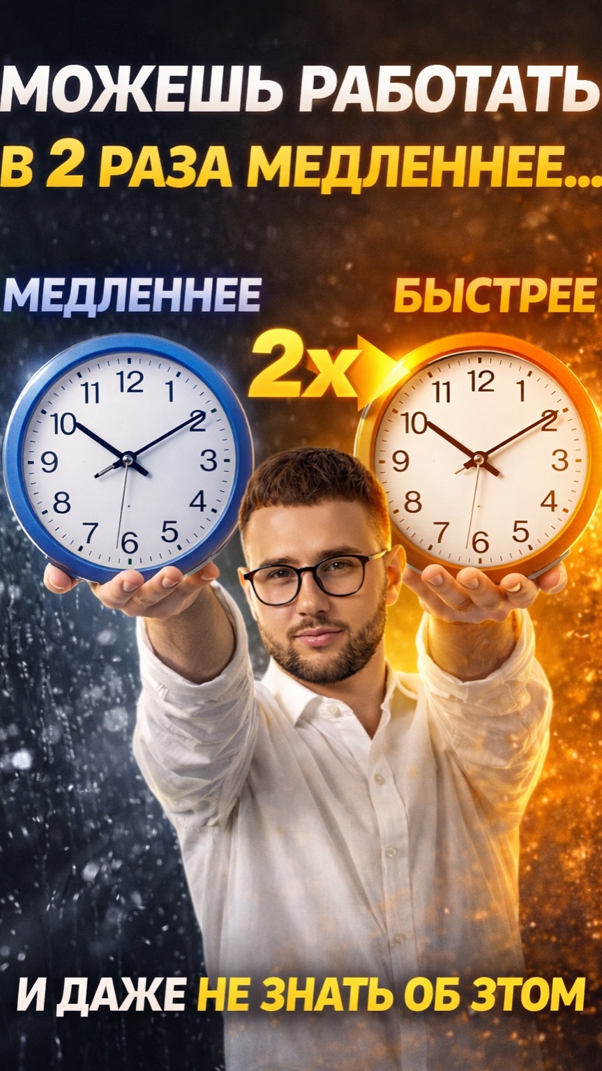 Ты можешь работать в 2 раза медленнее и не замечать этого. Проблема не в тебе — в системе.