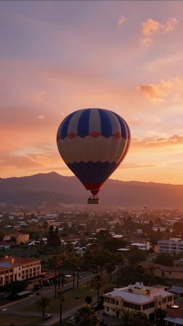 Полёт на воздушном шаре на закате #воздушныйшар #приключение #закат