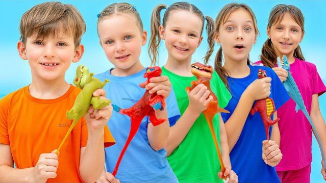 Эксперимент с тянущимся динозавром и Волшебное превращение T-Rex | Приключения Алекса!