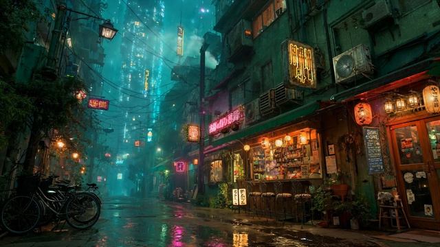 Lofi Zen – Rainy Night at the Sushi Bar in Nokimura ｜ Relaxing Lo-fi Chill Mix ｜ Study, Sleep ｜ 4K-(