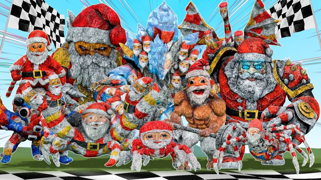 КТО БЫСТРЕЕ? из ВСЕХ НОВЫХ БОССОВ МЕМОВ ГУ ГУ ГАГА САНТЫ в Garry's Mod!