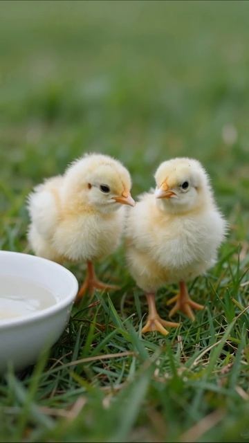 Очаровательные цыплята играют на лужайке #цыплята #животные #природа