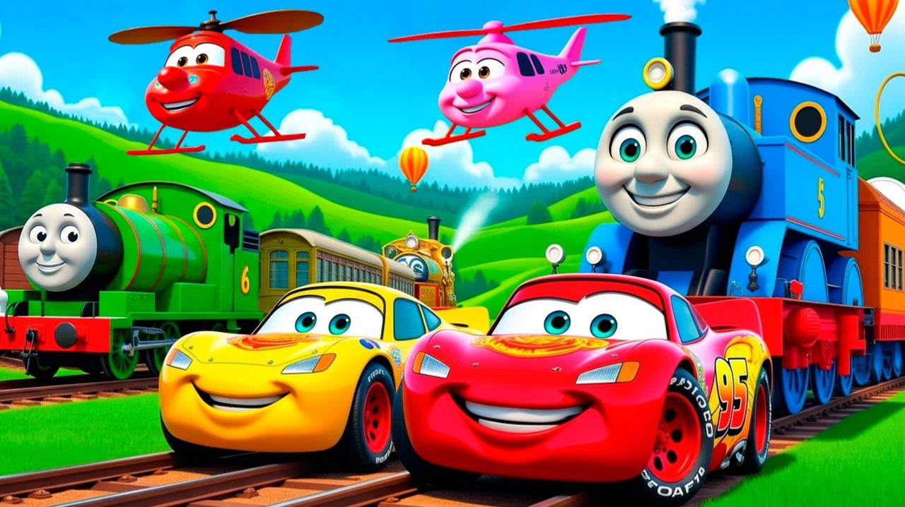 Детям красивые машинки едут кататься