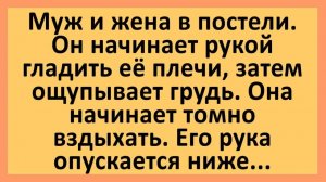 Муж гладит жене плечи, грудь, опускается ниже... Анекдоты смешные до слез!