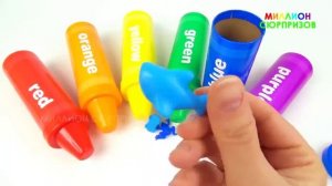 Животные для детей Учим цвета с карандашами сюрпризами Учим названия животных д