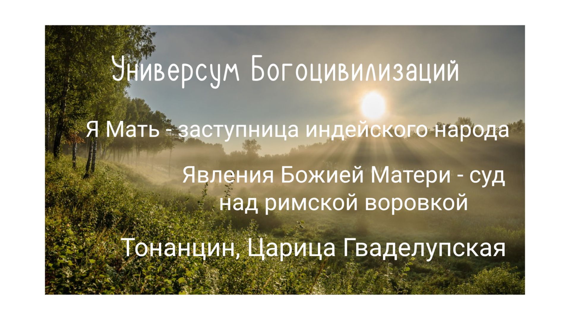 8.Мать - заступница индейского народа, Тонанцин, царица Гваделупская