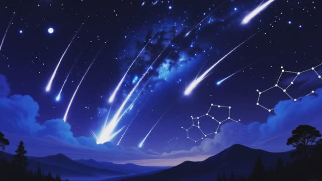 Метеорный дождь, созвездия и галактика над горами! Волшебство космоса. ✨🌌