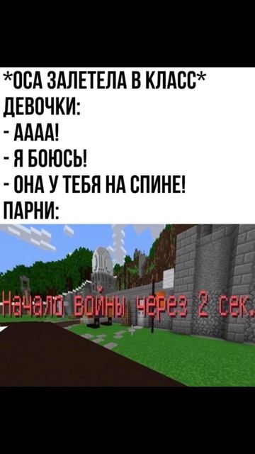 Оса залетела в класс) Приколы из Майнкрафт
