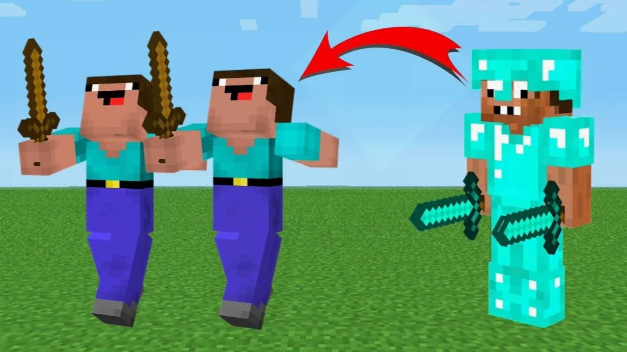 Нубик в Майнкрафте продолжает сражаться MINECRAFT НА РУССКОМ ОЗВУЧКА КОМПОТ ДАКПЛЕЙ НУБ И ПРО