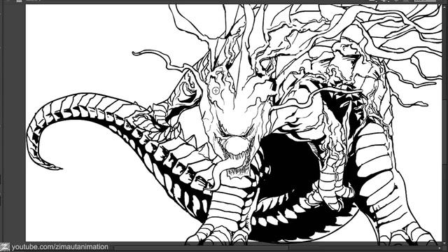 Drawing Godzilla-Venom Concept Art