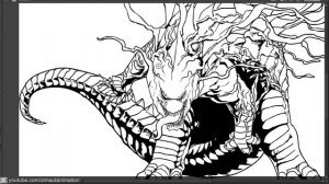 Drawing Godzilla-Venom Concept Art