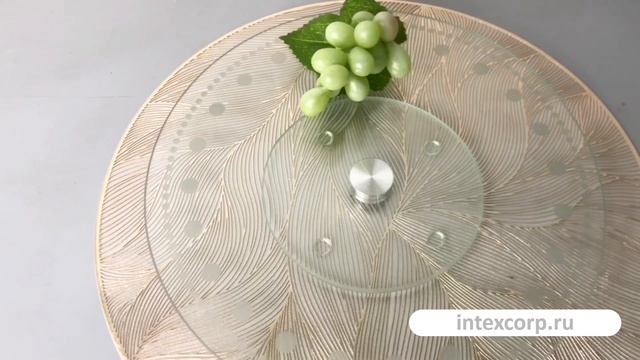 Вращающееся стеклянное блюдо ЧЕЗАРРЕ, прозрачное, 31 см, 170423350.