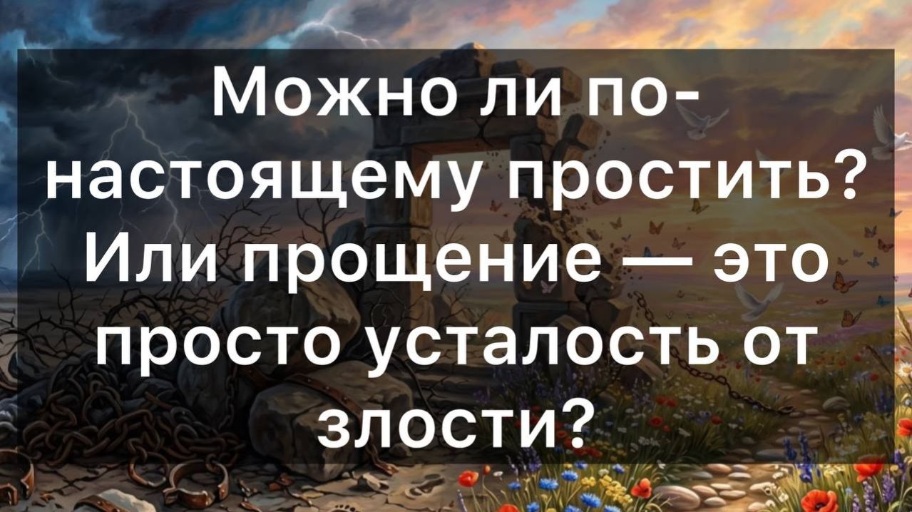 Можно ли по-настоящему простить? Или прощение — это просто усталость от злости?
